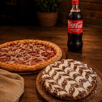 1 Pizza Média Calabresa + 1 Brotinho + Coca-Cola 1 Litro